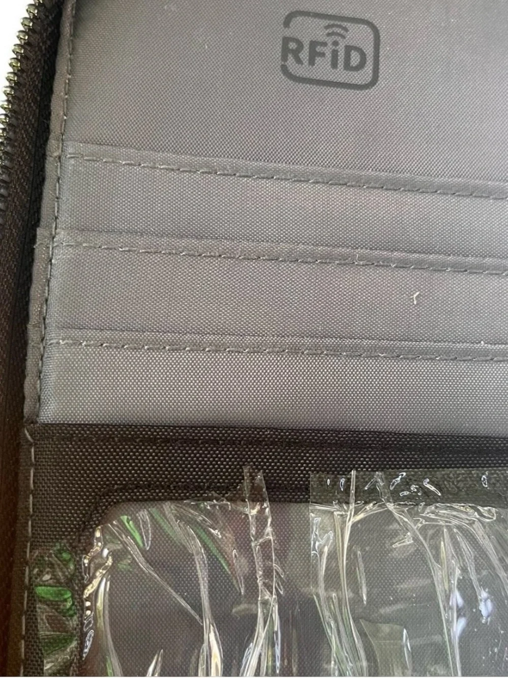 Open Story Black Zip-Around Travel Wallet